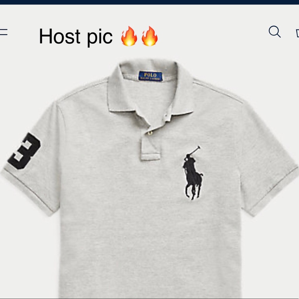 Ralph Lauren Polo NWT big pony collar shirt black gray white navy blue - Picture 4 of 16